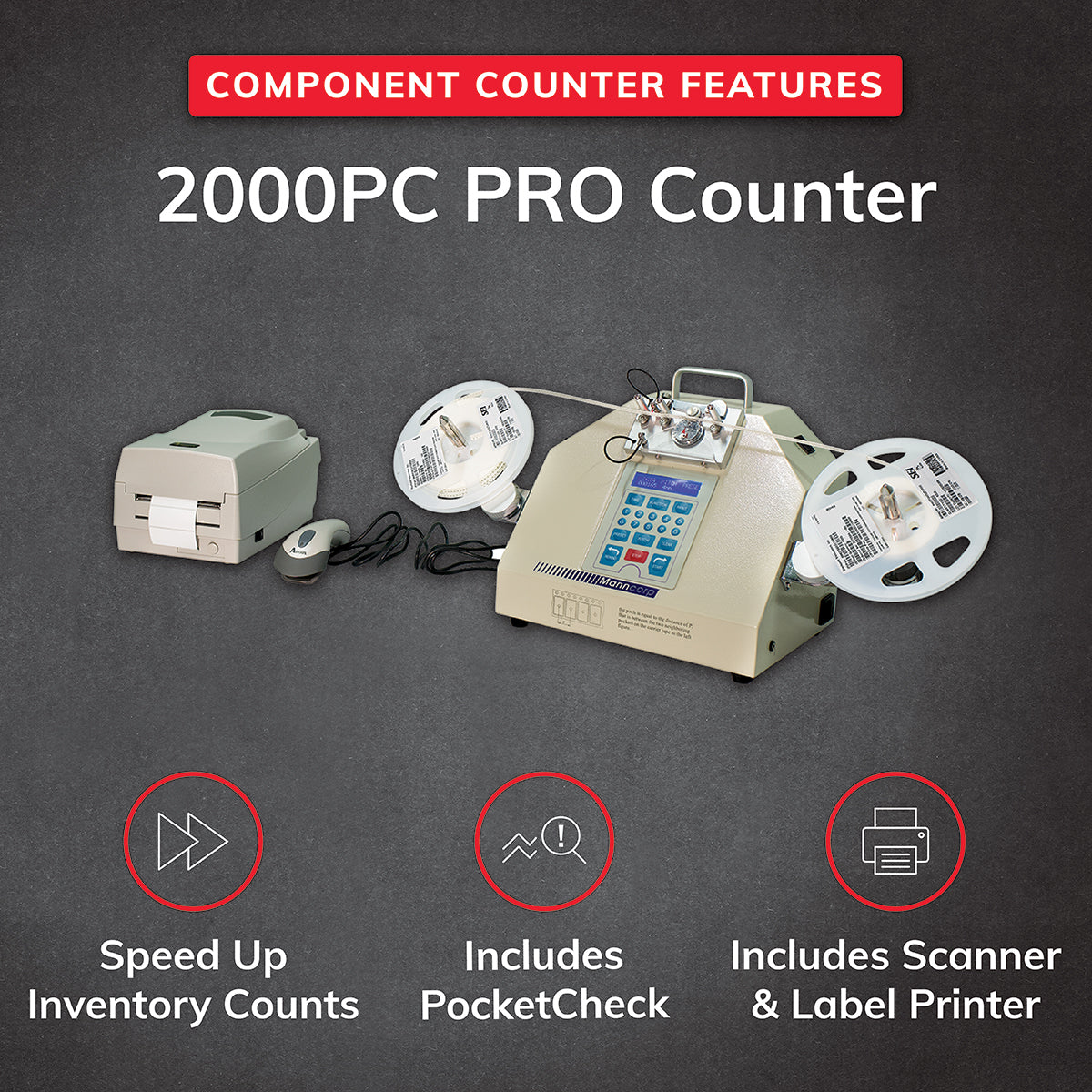 SMD Counter with Pocket Check, Bar Code Reader & Printer | Manncorp ...