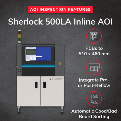High-Speed Inline AOI System for Large PCBs | Sherlock 500LA
