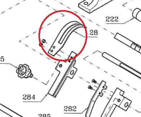 Left Feeding Guide Plate (Metal)