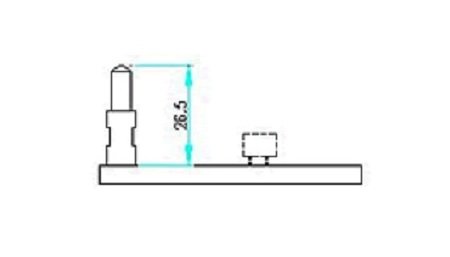 S-CY-SP-27-BK Support Pin with 70mm Adjustable Block D=3, L=26.5, M5 (TSTPL02 +TSTPL07)