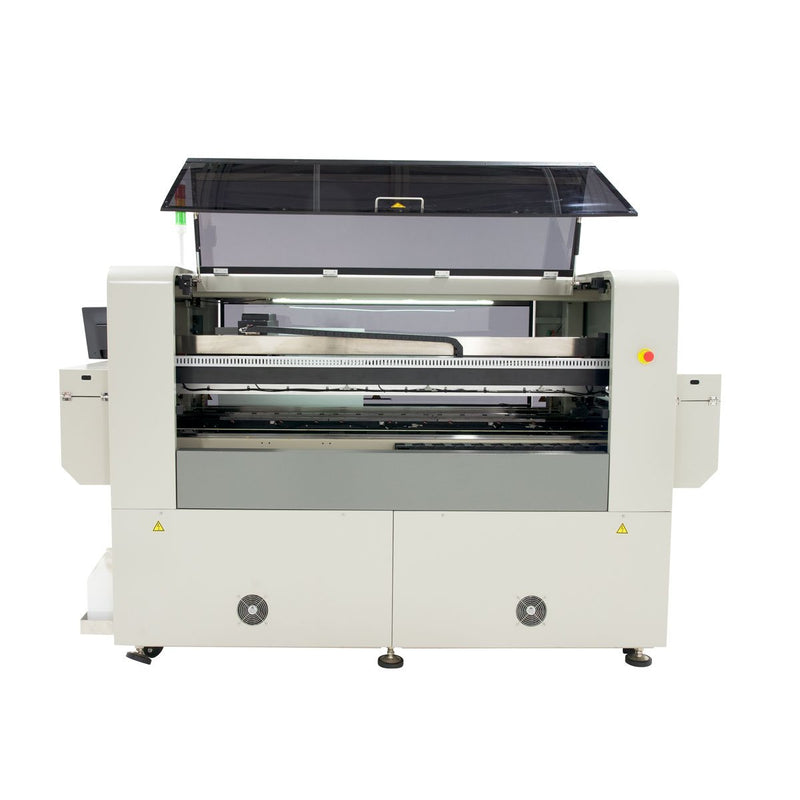 Front View, Both Covers Open: AP1200/AP1500 Inline Large Board Stencil Printer