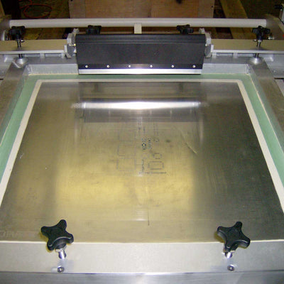 MC110 Manual PCB Screen Printer Print Area with Frame Closed